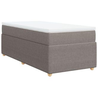 vidaXL Cama Box Spring Con Colch&oacute;n Tela Gris Taupe 90x190 Cm Vidaxl