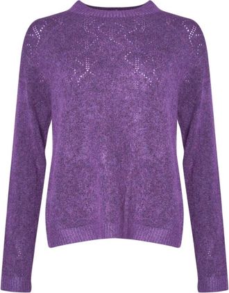 Lind Truien & Vesten, Dames, Paars, XL, Wol, Albi Pullover