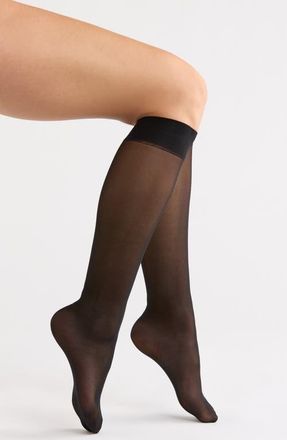 Nordstrom 3-Pack Sheer Knee High Socks in Black at Nordstrom, Size 9