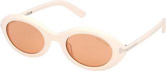 Tom Ford Carmen Zonnebril - Dames - Zonnebrillen - Beige - 51 MM - Accessoires