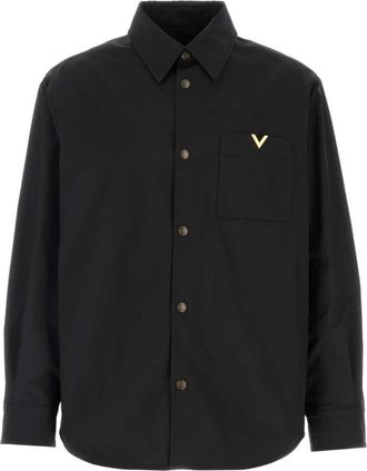 Valentino Garavani Stretch Polyester Shirt - Heren - Zomerjassen - Zwart - M - Polyester - Jassen