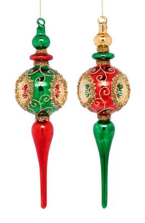Mark Roberts Christmas Swirl Finial Ornament, Set of 6 in Green at Nordstrom