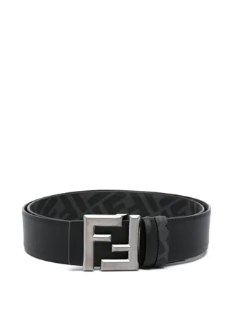 Fendi Cintura FF Square reversibile - Nero