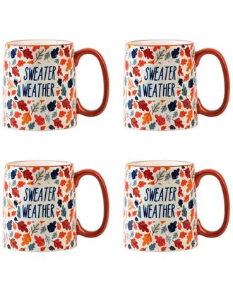 10 Strawberry Street Set Of 4 Sweater Weather Bella Mugs