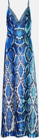 Camilla Animal-print silk slip dress