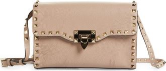 Valentino Garavani Medium Rockstud Leather Shoulder Bag in Poudre at Nordstrom