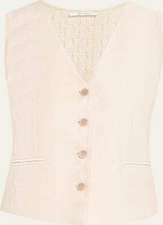 Max Mara Button-Down Mixed Media Vest