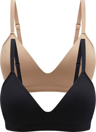 Thirdlove Form 2-Pack V-Neck Wireless Bras in Taupe Black at Nordstrom Rack, Size X-Large