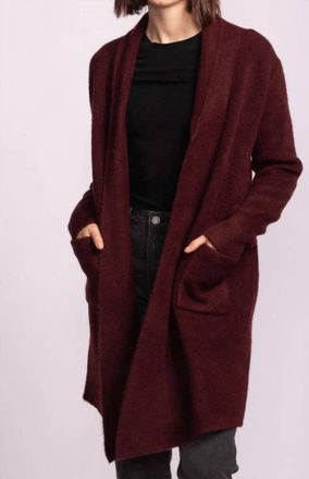 Pink Martini Stockport Sweater Jacket In Aubergine