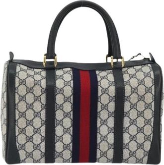 Gucci Pre-owned Vintage Handbag - Dames - Vintage Handtas - Blauw - ONE Size - Leer - Vintage