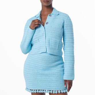 Burberry Crochet Technical Cotton Jacket, Size X-Large