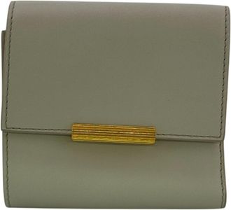 Bottega Veneta White Leather Wallet (Tri-Fold) (Pre-Owned)