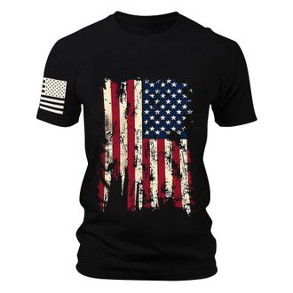 Generic Men American USA Flag Patriotic Shirts Summer Short Sleeve Graphic Crewneck Tees Shirts Lightweight Breathable Moisture Wicking Performance Workout Sh