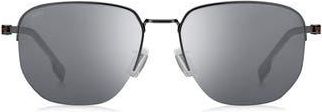 BOSS 57mm Rectangular Sunglasses in Matte Dark Ruthenium at Nordstrom Rack