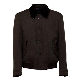 Fay Jassen, Heren, Bruin, XL, Wol, Double-Face Wool Bomber Jacket
