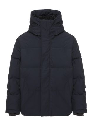 Canada Goose Blue Padded Parka With High Neck And Fleece-Lined Pockets