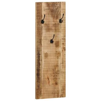Berkfield Home Wall-mounted Coat Racks 2 pcs Solid Mango Wood 36x110x3 cm in Brown | Size: 36 x 110 x 3 cm