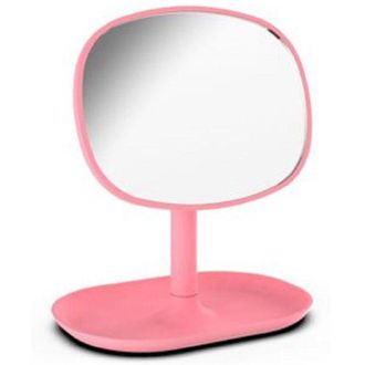 OEM Miroir De Maquillage - 19,5 Cm - Avec Plateau Rose - Pour Table De Maquillage Ou Salle De Bain - 1 Piece