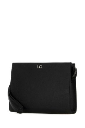 Valentino Garavani 8y2p0an7uag 0no Nero Calf Leather - Bos Taurus Beauty Case Accessory