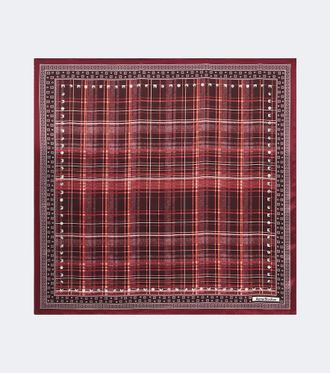 Acne Studios Checked silk satin scarf