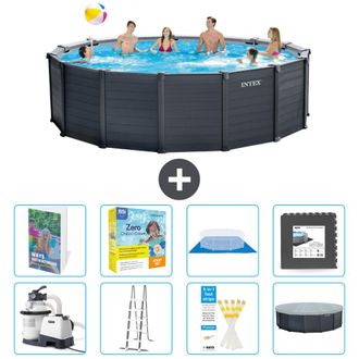 Intex Piscina Graphite Panel Redonda - 478x124 Cm - 9-piezas S607