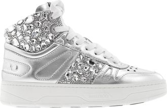 Jimmy Choo London Hawaii Crystal Embellished High-Top Sneakers