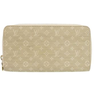 Louis Vuitton Beige Monogram Mini Lin Long Wallet (Bi-Fold) (Pre-Owned)