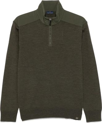 Paul & Shark Maglione in lana con mezza zip - Verde