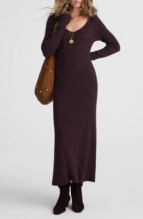 Madewell The Signature Knit V-Neck Midi Dress in Espresso at Nordstrom Rack, Size Xx-Small