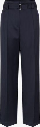 Brunello Cucinelli Wollsatin-Hose mit weitem Bein und hoher Taille Shiny Loop