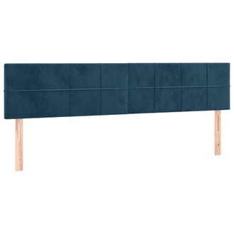 vidaXL Cabeceros 2 Unidades De Terciopelo Azul Oscuro 80x5x78/88 Cm Vidaxl