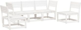 vidaXL Juego De Sof&aacute;s De Jard&iacute;n 5 Piezas Madera Maciza De Pino Blanco Vidaxl