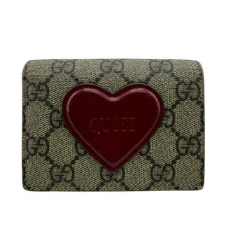 Gucci Gg Supreme Brown Red Color Gg Supreme Wallet (Bi-Fold) (Pre-Owned)