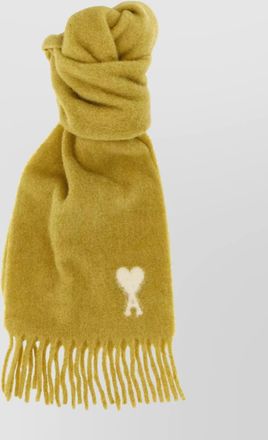 Ami alpaca-blend fringed scarf