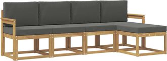 vidaXL Conjunto De Sof&aacute;s De Exterior 5 Uds. Blanco Y Antracita Vidaxl