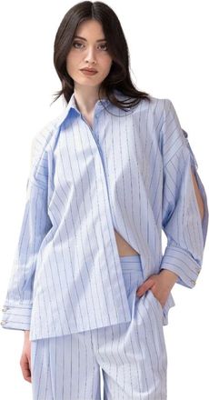 Erika Cavallini Semi Couture Donna, Camicette, Blu, M, new