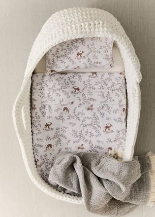 Mango Set mini culla 100% cotone stampato grigio - Home - 75x100cm - MANGO HOME