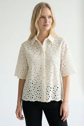 Exquise Monroe Short Shirt in Ecru at Nordstrom, Size X-Large