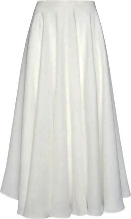 Lardini Midi Rok - Dames - Midirokken - Wit - XL - Linnen - Rokken