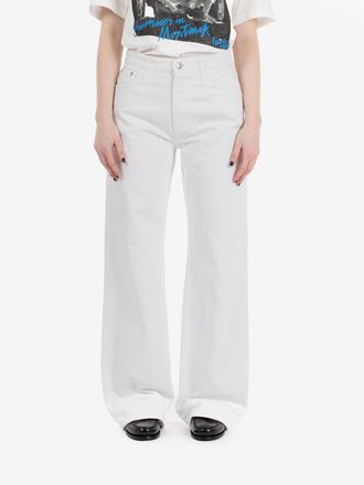 Roy Rogers Eva Herzigova x Roy Rogers Jeans super wide Bull Dyed optic white