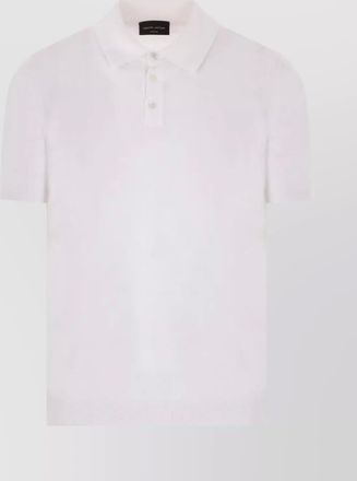 Roberto Collina ribbed collar short sleeves polo shirt