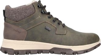 Rieker Groene Casual Gesloten Enkelboots - Heren - Veterlaarzen - Groen - 43 EU - Leer - Schoenen