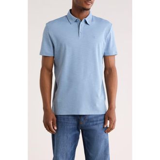 Calvin Klein Classic Fit Embroidered Slub Knit Polo in Faded Denim at Nordstrom Rack, Size Xx-Large