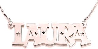 MELANIE MARiE Personalized Nameplate Necklace in Rose Gold Plated at Nordstrom