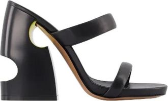 Off-white Heeled Mules - Dames - Muiltjes - Zwart - 35 EU - Leer - Schoenen
