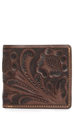 Ralph Lauren Hand Tooled Leather Wallet in Brown at Nordstrom