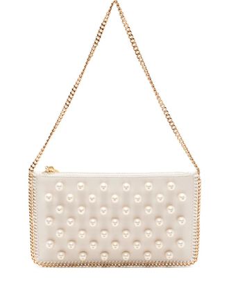 Stella McCartney Falabella embellished clutch bag - Neutrals