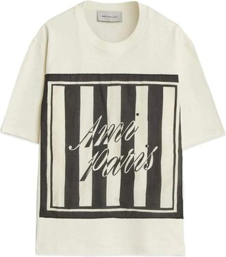 Ami Boxy Sewn Scarf T Shirt - male - Ami Paris - T-Shirts - Beige - XS - Tops