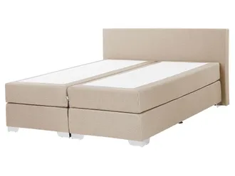 Beliani Beliani - Letto Boxspring In Tessuto Beige Con Materasso A Molle 160 X 200 Cm President
