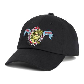 Kenzo Geborduurd Katoenen Hoed - Heren - Petten - Zwart - ONE Size - Katoen - Accessoires